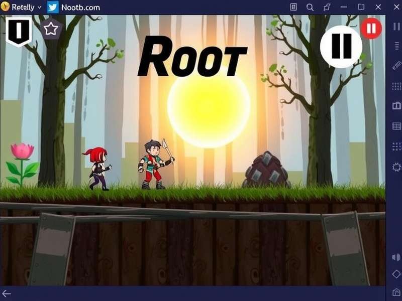 Root mobile game interface showing the woodland map and various faction pieces