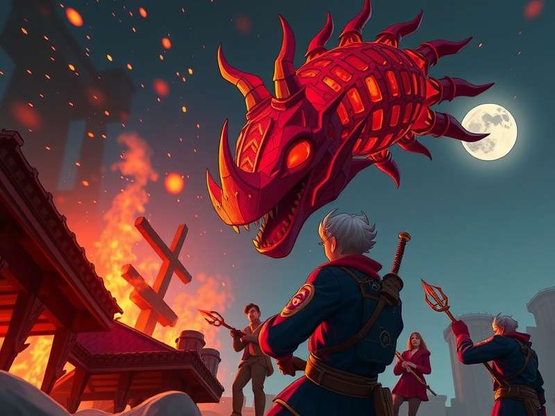 A close-up of a detailed strategy board game map with miniature figures