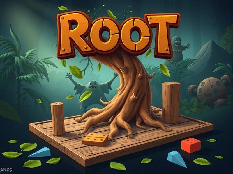 Root board game setup on a table in a UK games cafe, showing the lush map and detailed components