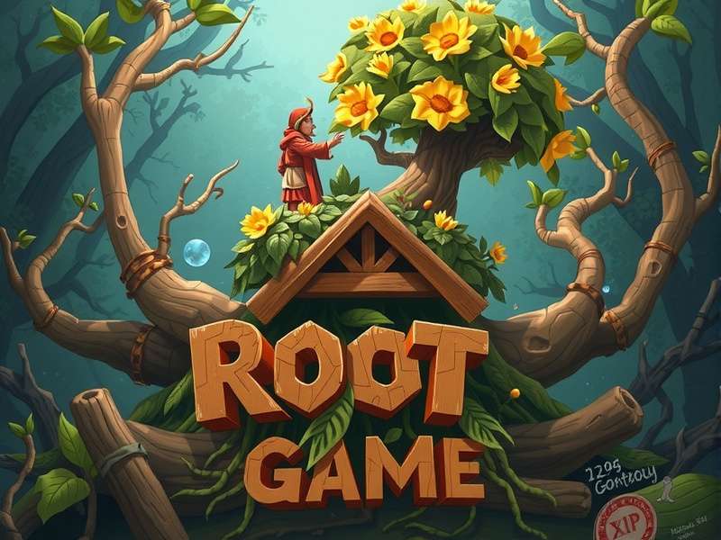 A sprawling view of the Root board game setup showcasing all faction art and components