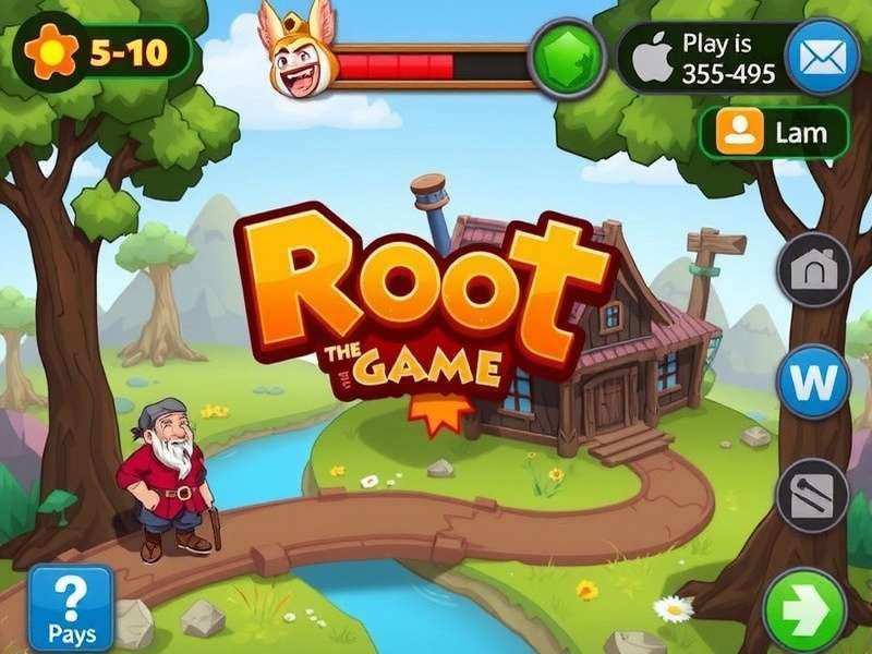 Screenshot of Root The Game Online interface showing a digital game board with various animal faction pieces