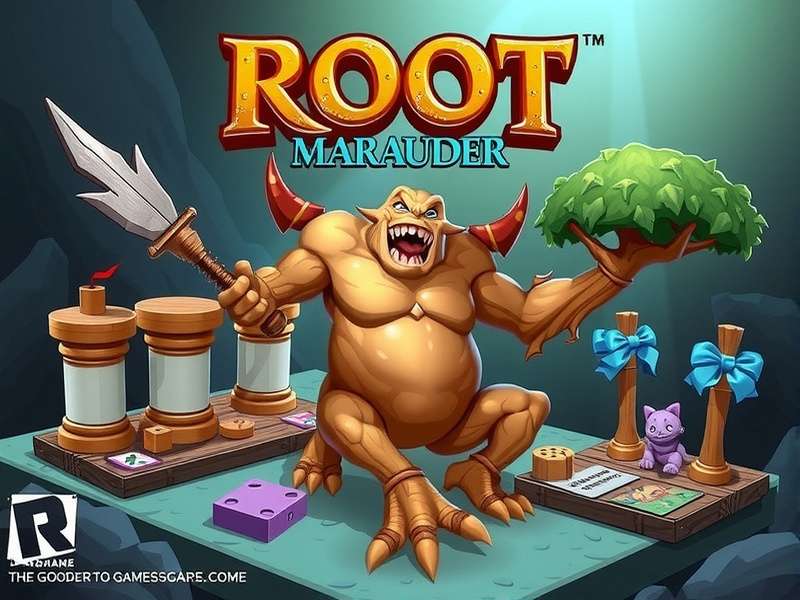 Root Board Game Marauder Expansion box and components laid out on a wooden table