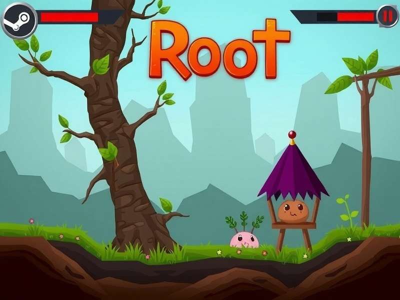 Digital screenshot of Root game on Steam showing the woodland board and faction pieces