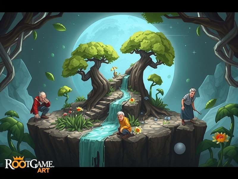 Concept art sketches of Root's Vagabond characters showing evolution from detailed to iconic