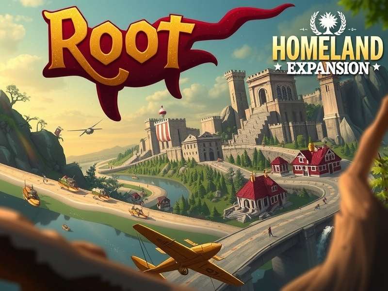 Root Homeland Expansion Box Art showing animal factions on a detailed map