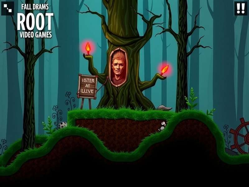 Root Video Game hero scene with woodland factions gathered in the forest