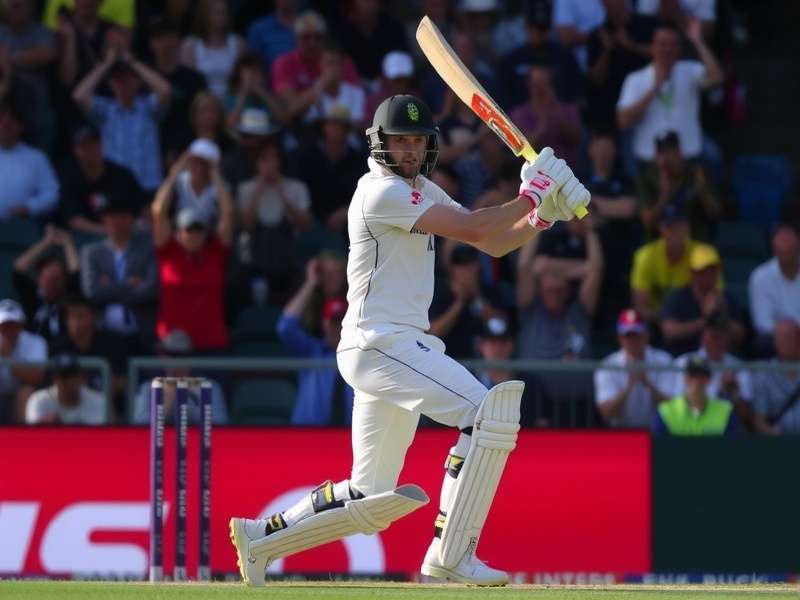 Joe Root playing a classic cover drive during an England Test match at Lord's, showcasing his elegant batting technique.